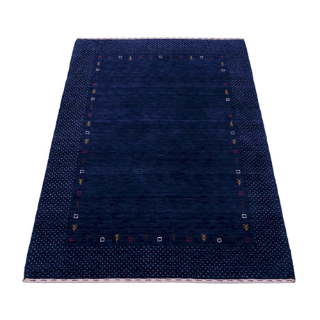 Contemporary Gabbeh Border Design Hand Loomed Wool Area Rug