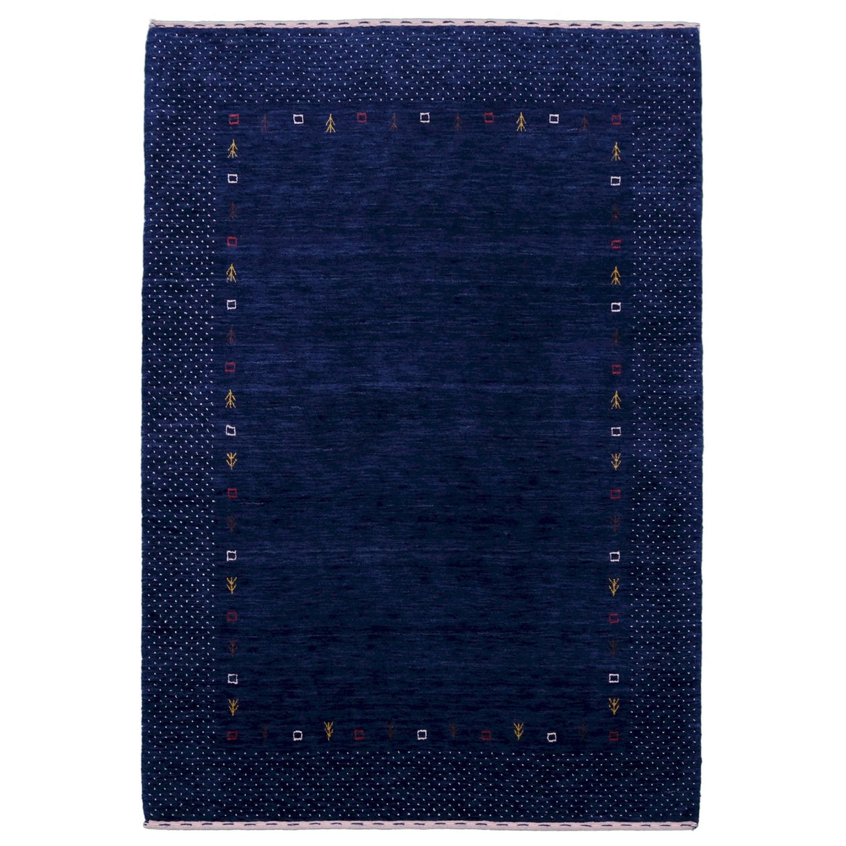 Contemporary Gabbeh Border Design Hand Loomed Wool Area Rug