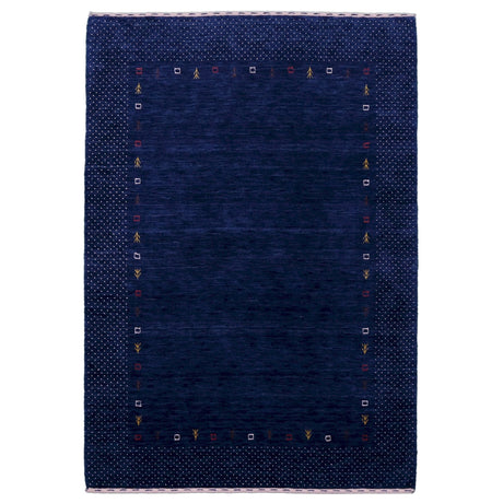 Contemporary Gabbeh Border Design Hand Loomed Wool Area Rug