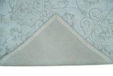 Contemporary Hand Tufted Silver and Blue Modern Wool Area Rug