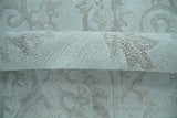 Contemporary Hand Tufted Silver and Blue Modern Wool Area Rug