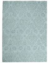 Contemporary Hand Tufted Silver and Blue Modern Wool Area Rug
