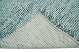 Contemporary Hand Woven Teal Wool Area Rug