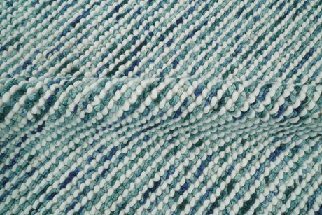 Contemporary Hand Woven Teal Wool Area Rug
