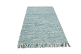 Contemporary Hand Woven Teal Wool Area Rug