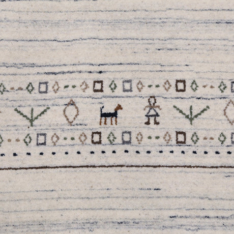Contemporary Ivory Design Hand Loomed Wool Rug