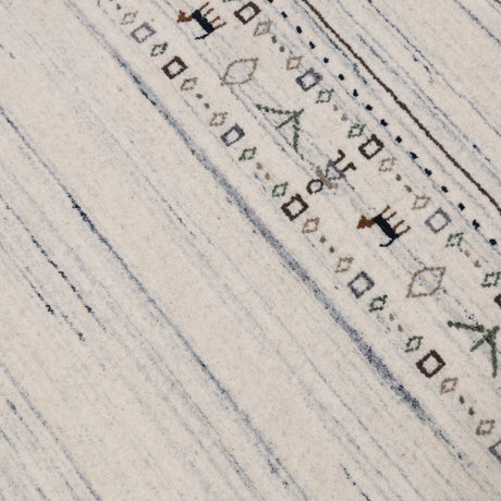 Contemporary Ivory Design Hand Loomed Wool Rug