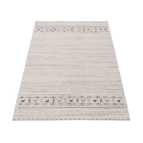 Contemporary Ivory Design Hand Loomed Wool Rug