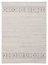 Contemporary Ivory Design Hand Loomed Wool Rug