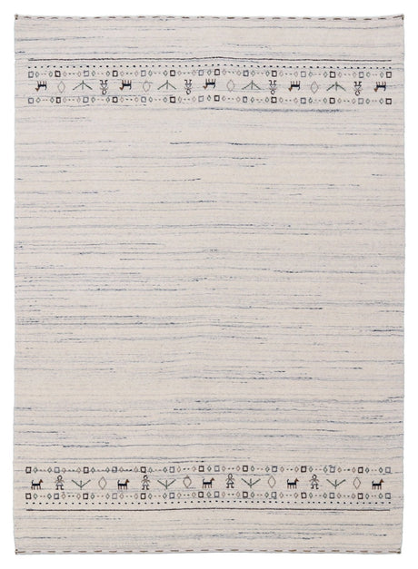 Contemporary Ivory Design Hand Loomed Wool Rug