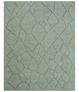 Contemporary Pattern Brown And Ivory Hand Tufted 8x10 Wool Rug