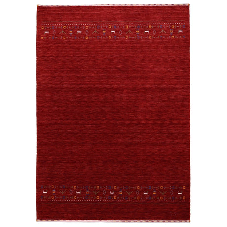 Contemporary Red Hand Loomed Wool Area Rug