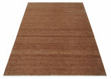 Contemporary Solid Brick Red Hand knotted Custom Made wool Area Rug