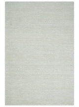Contemporary Solid Design Ivory Handwoven Wool Area Rug