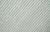 Contemporary Solid Design Ivory Handwoven Wool Area Rug