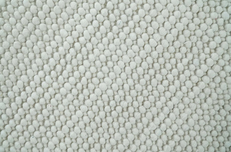 Contemporary Solid Design Ivory Handwoven Wool Area Rug