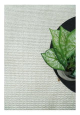 Contemporary Solid Design Ivory Handwoven Wool Area Rug
