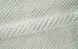 Contemporary Solid Design Ivory Handwoven Wool Area Rug