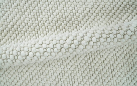Contemporary Solid Design Ivory Handwoven Wool Area Rug