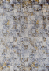 Contemporary Style Blue And Gold Hand Knotted Bamboo Silk 8x10 Area Rug
