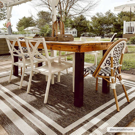 Coonamble Bordered Antrasit Rug-Rugs-Parc Decor