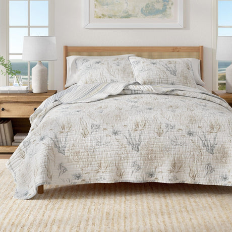 Coral Sea Maze Coastal Quilt Set - Newcomb Collection-Quilts & Comforters-Parc Decor