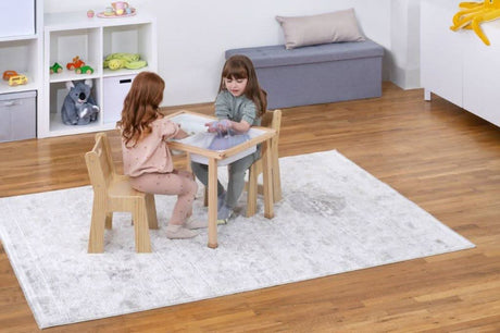Cordia Kids Activity Table & Chair Set | Wooden Montessori Desk with Flip-Top Chalkboard & Storage