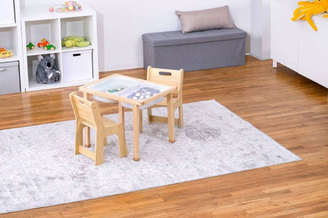 Cordia Kids Activity Table & Chair Set | Wooden Montessori Desk with Flip-Top Chalkboard & Storage