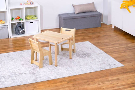 Cordia Kids Activity Table & Chair Set | Wooden Montessori Desk with Flip-Top Chalkboard & Storage