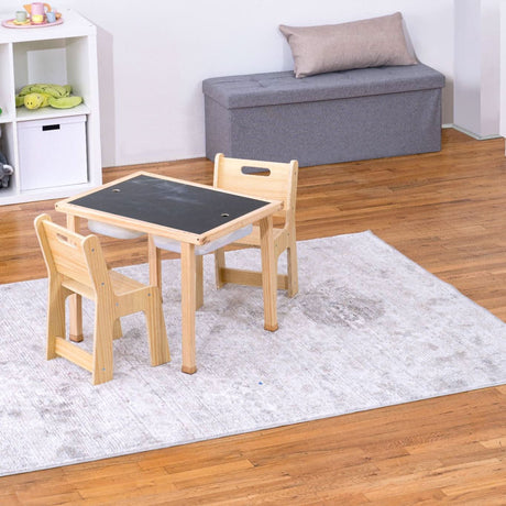 Cordia Kids Activity Table & Chair Set | Wooden Montessori Desk with Flip-Top Chalkboard & Storage
