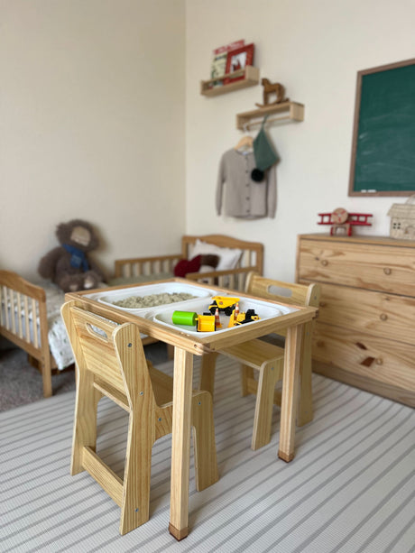 Cordia Wooden Kids Activity Table & Chair Set – Montessori-Inspired Desk for Play & Learning