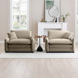 Corduroy Cloud Deep Seated Accent Sofa Chairs-sofa-Parc Decor
