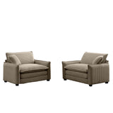 Corduroy Cloud Deep Seated Accent Sofa Chairs-sofa-Parc Decor