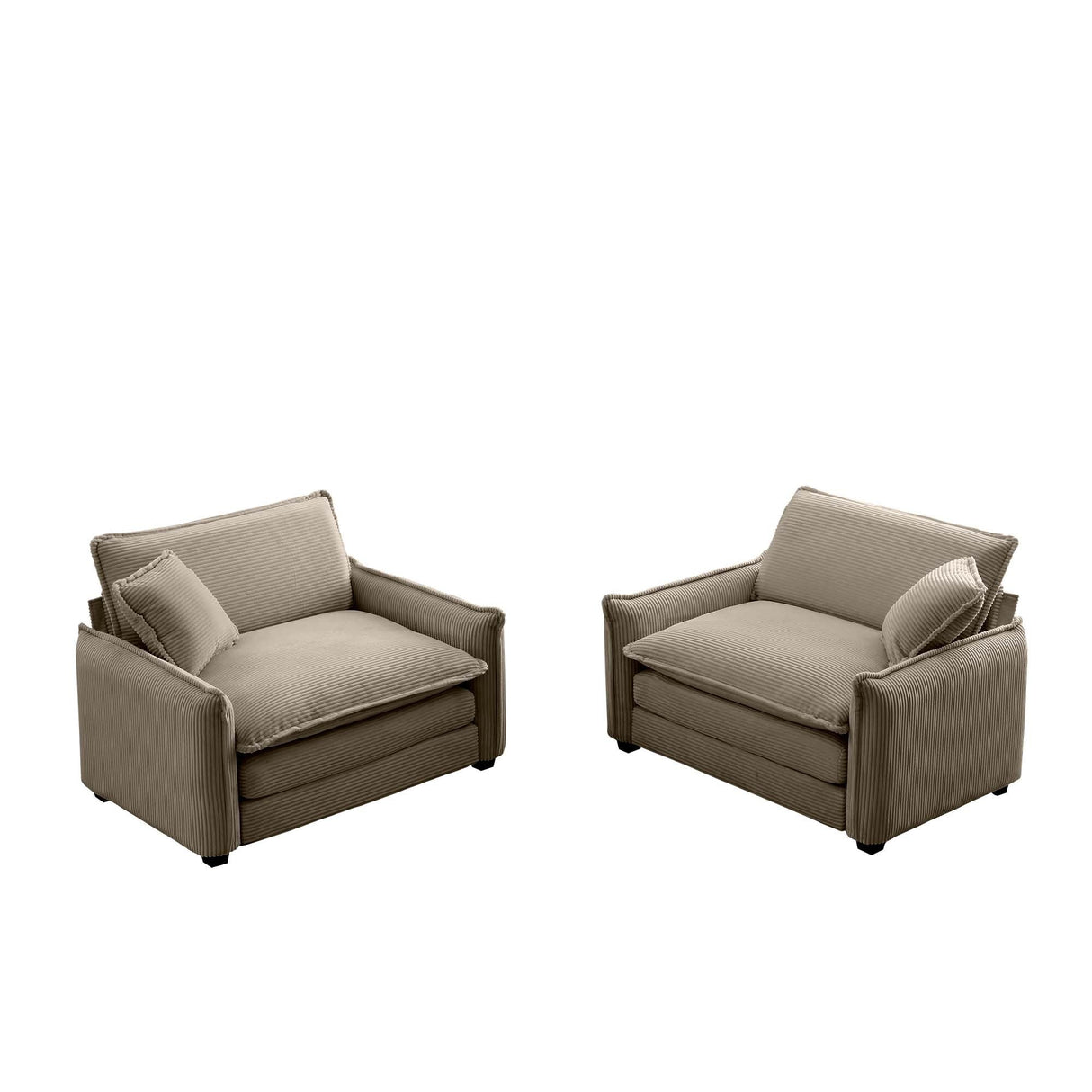 Corduroy Cloud Deep Seated Accent Sofa Chairs-sofa-Parc Decor