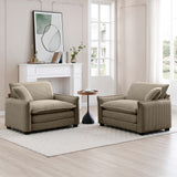 Corduroy Cloud Deep Seated Accent Sofa Chairs-sofa-Parc Decor