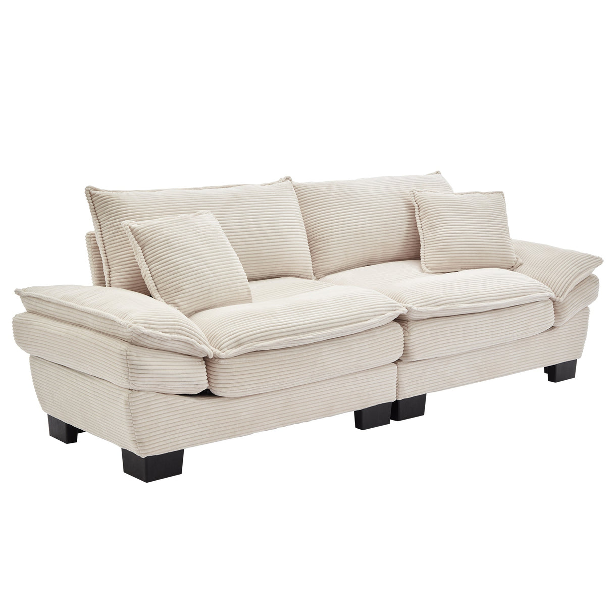 Corduroy Cloud Loveseat Couch-Living Room-Parc Decor