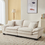 Corduroy Cloud Loveseat Couch-Living Room-Parc Decor