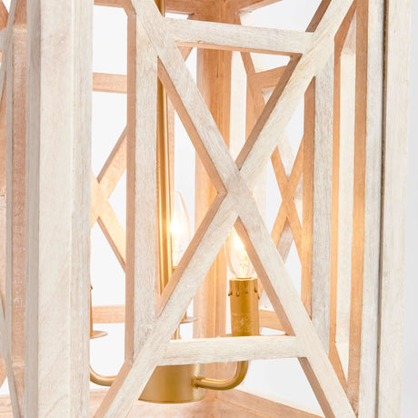 Cottagecore Chandelier Pendant Light in Whitewashed Finish-chandelier-Parc Decor