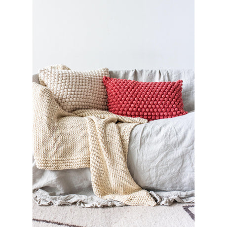 Cotton Bobbles Textured Throw Pillow