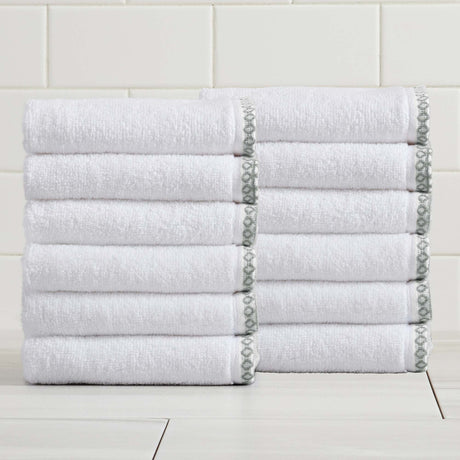Cotton Border-Stitched 6-Piece Towel Set - Valery Collection