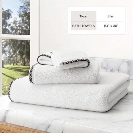 Cotton Border-Stitched 6-Piece Towel Set – Valery Collection-Bath Towels & Washcloths-Parc Decor