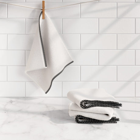 Cotton Border-Stitched 6-Piece Towel Set – Valery Collection-Bath Towels & Washcloths-Parc Decor