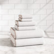 Cotton Border-Stitched 6-Piece Towel Set – Valery Collection-Bath Towels & Washcloths-Parc Decor