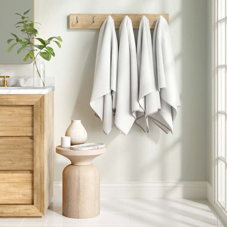 Cotton Border-Stitched 6-Piece Towel Set – Valery Collection-Bath Towels & Washcloths-Parc Decor