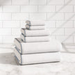Cotton Border-Stitched 6-Piece Towel Set – Valery Collection-Bath Towels & Washcloths-Parc Decor