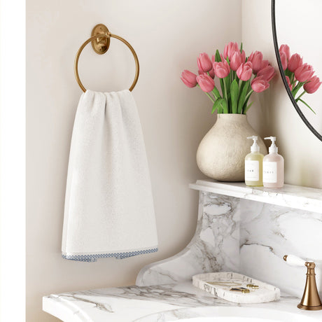 Cotton Border-Stitched 6-Piece Towel Set – Valery Collection-Bath Towels & Washcloths-Parc Decor