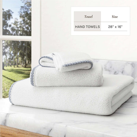 Cotton Border-Stitched 6-Piece Towel Set – Valery Collection-Bath Towels & Washcloths-Parc Decor