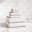 Cotton Border-Stitched 6-Piece Towel Set – Valery Collection-Bath Towels & Washcloths-Parc Decor