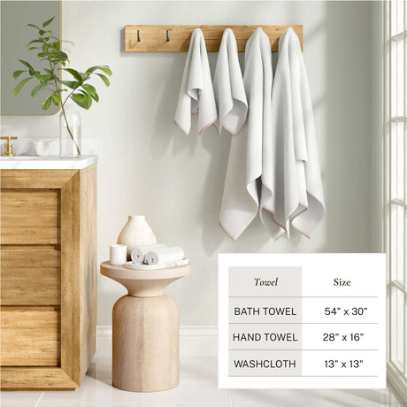 Cotton Border-Stitched 6-Piece Towel Set – Valery Collection-Bath Towels & Washcloths-Parc Decor