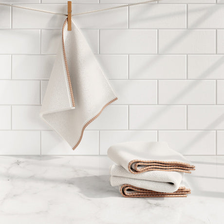 Cotton Border-Stitched 6-Piece Towel Set – Valery Collection-Bath Towels & Washcloths-Parc Decor